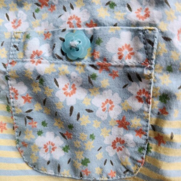 Cotton Dress set 0-3 months flower buttons 2 print set - Picture 2 of 6
